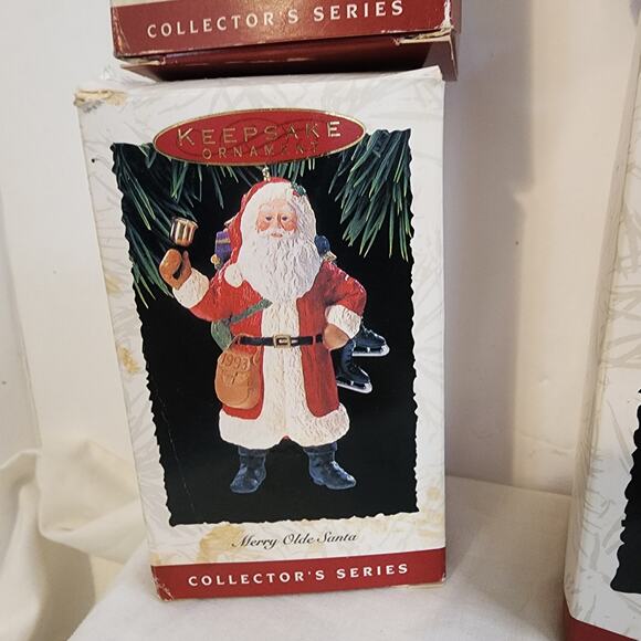 Hallmark Merry Olde Santa Ornaments Lot of 4 w/ Boxes 1990s Collector Series - Picture 10 of 11